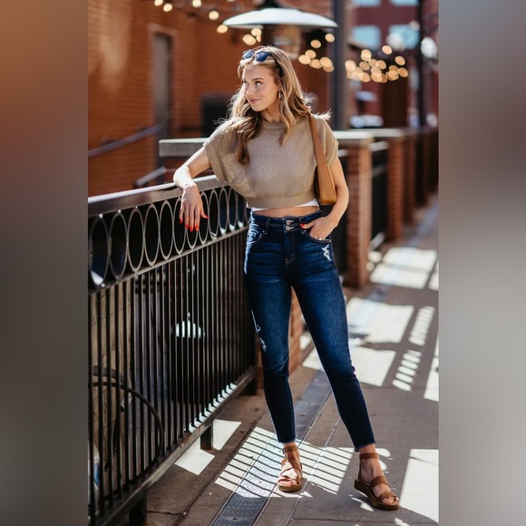 KanCan Danica High Rise Dark Wash Ankle Skinny Jeans - Picture 1 of 10